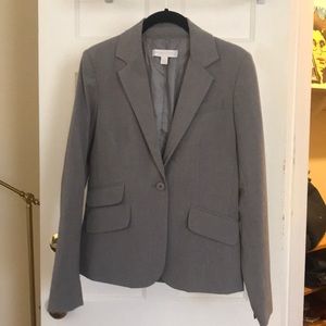 Gray one-button blazer